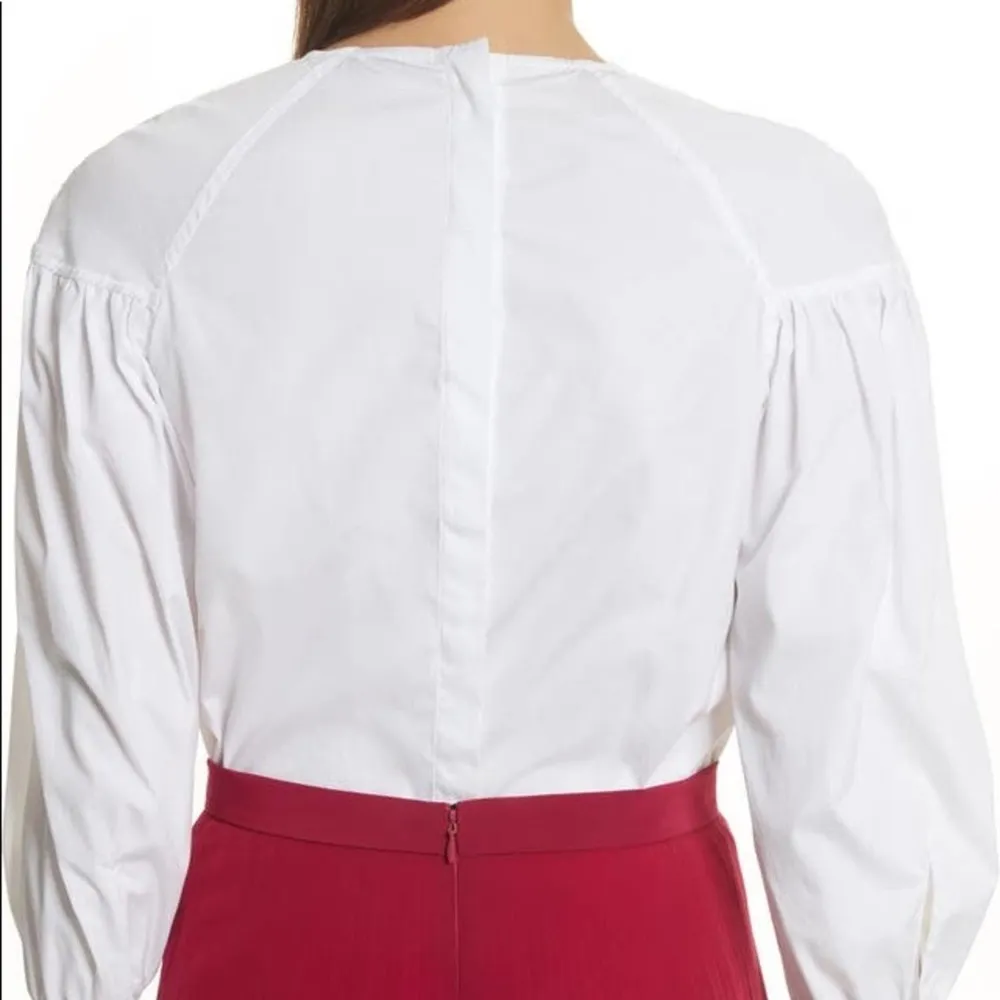 A.L.C. Revolve Baizen White Puff Long Sleeve Classic Italian Cotton Poplin Top - Image 11