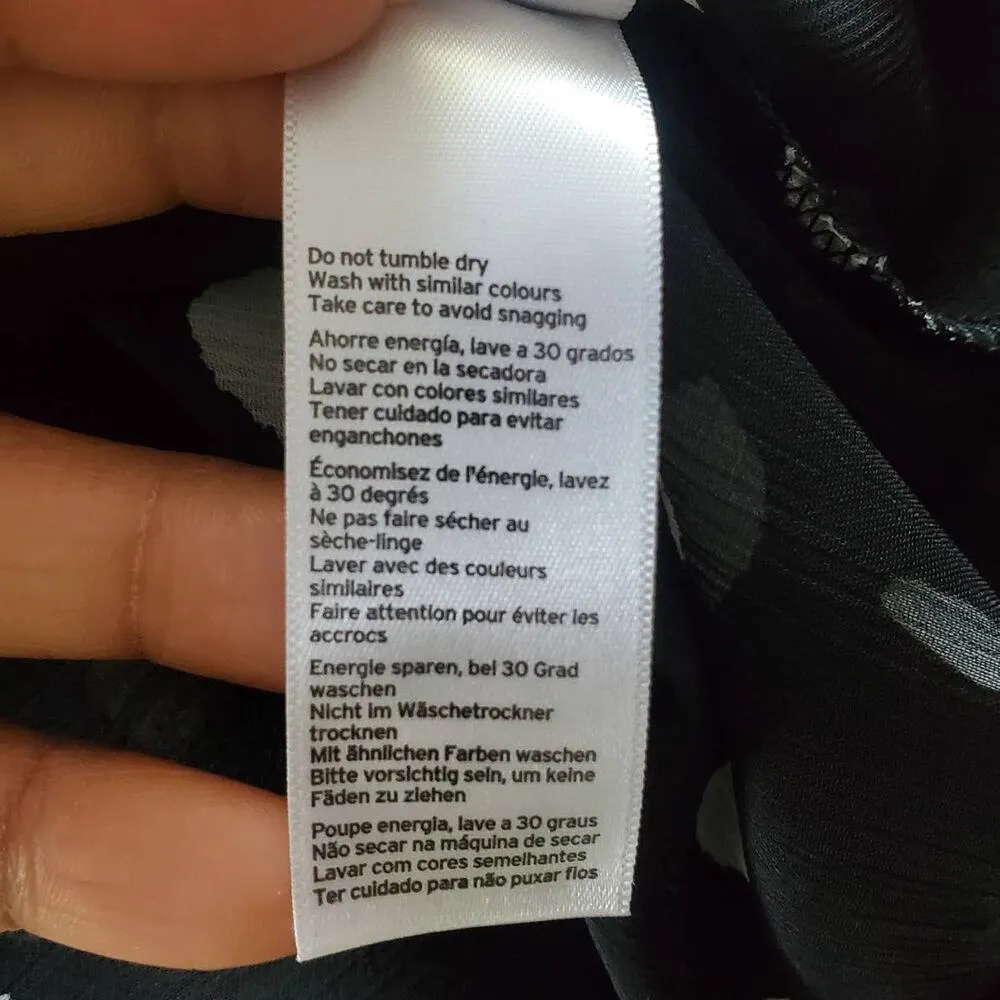 Tops Black & White Polka Dot Sheer Mock Turtleneck Top 4 - Image 8