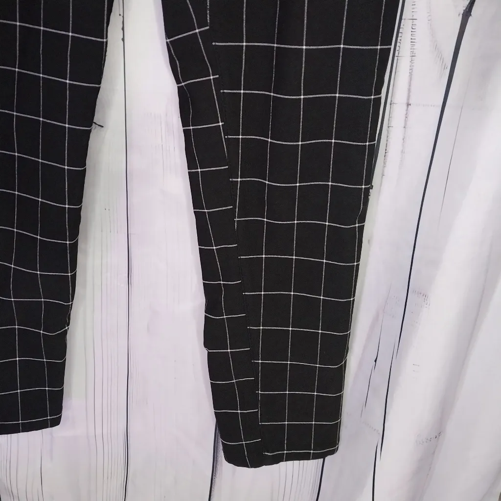 Sabrina Lauren Retro Grunge Black and White Checkered Ankle Pants Size 18W - Image 5