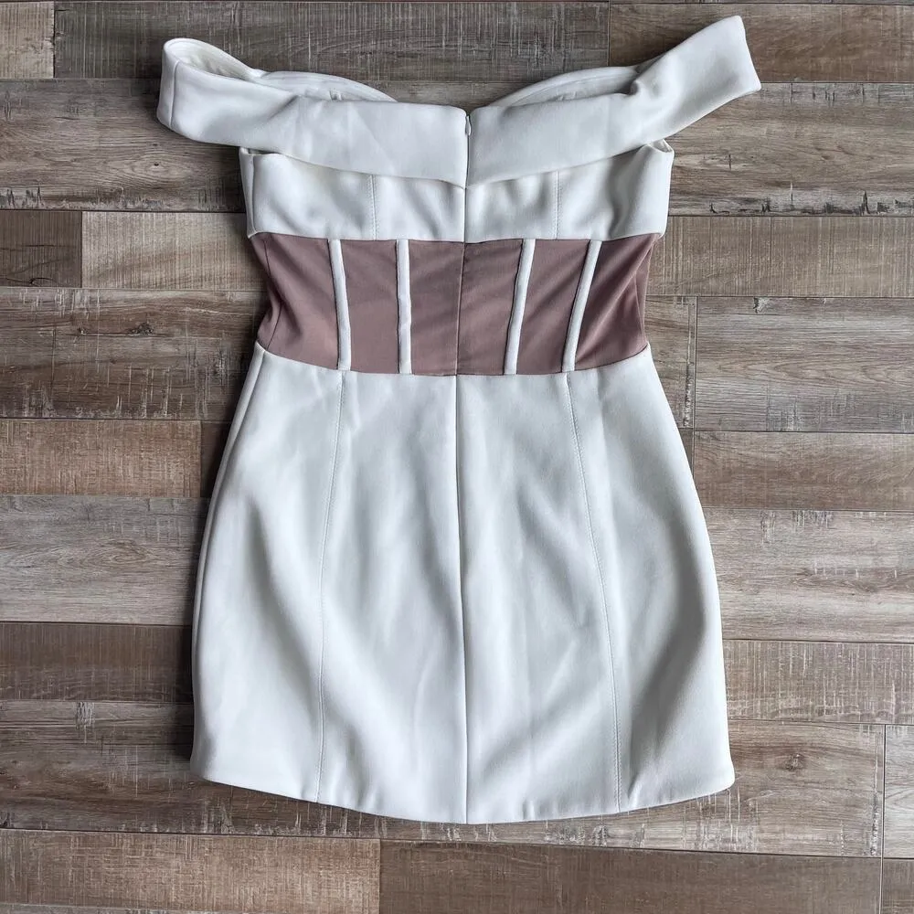 Misha Collection Cher White Mesh Panel Dress Size L Size L - Image 5