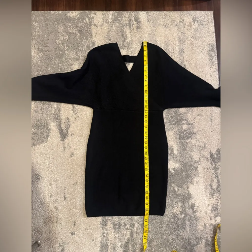 Black V-Neck Sweater Dress (No Brand) - Image 6