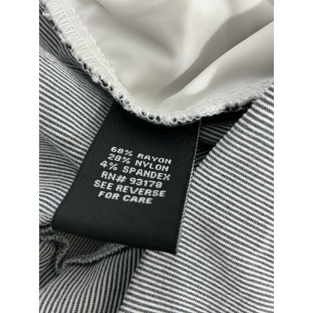 Womans Premise Size 3x Blue White Pin Stripe Pull On Stretch Crop Pants - Image 5