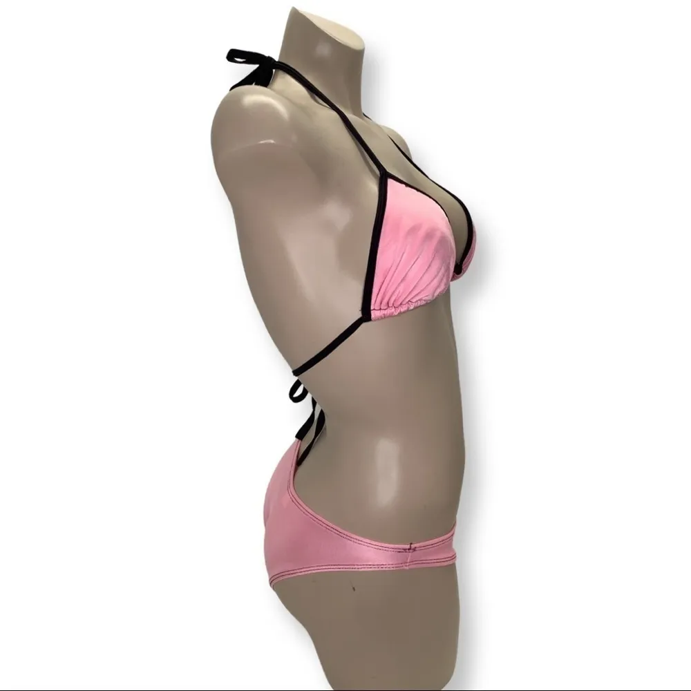 Sheer Elegance Pink Bikini Set Size Small - Image 3