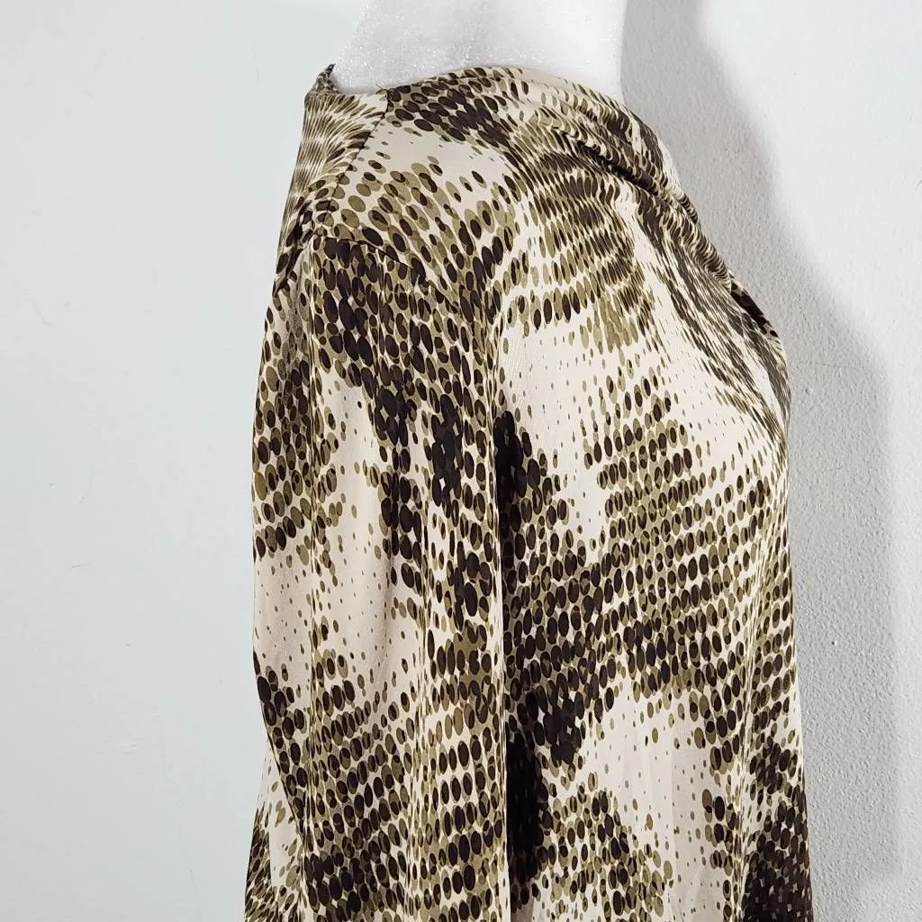Ellen Tracy Brown Snakeskin Print Dress Size Medium Wedding Guest Dress - Image 4