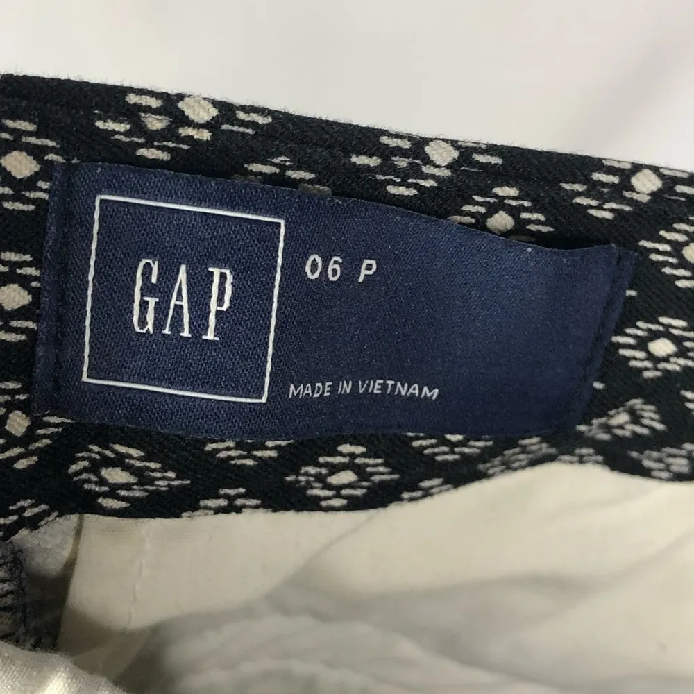 Gap Petite Black White Diamond Printed Ankle Crop Dress Pants 6P - Image 5