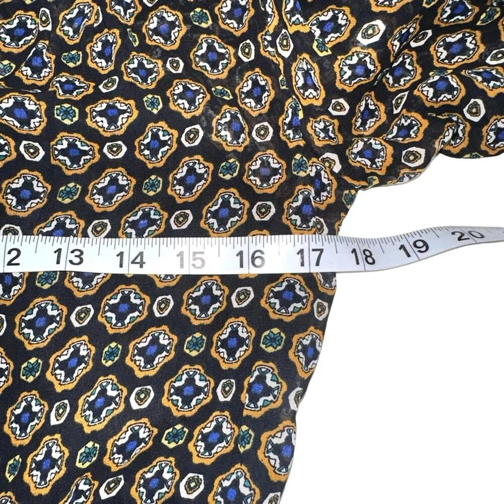 Veronica Beard Sacchi Token Print Long Sleeve Chiffon Short Dress 4 - Image 7