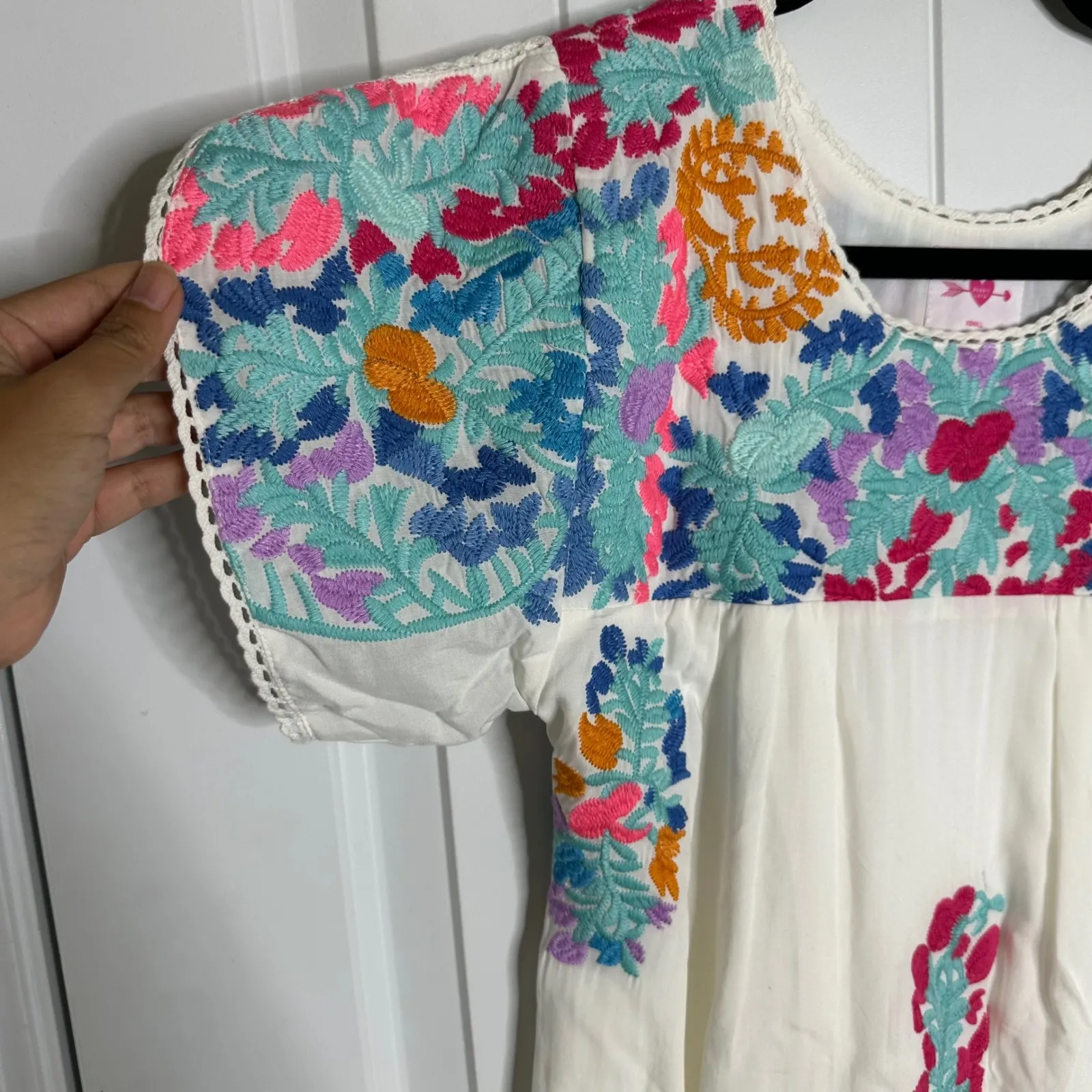 Buddy Love embroidered floral Mexican wedding dress boho size XS resort vacation - Image 5