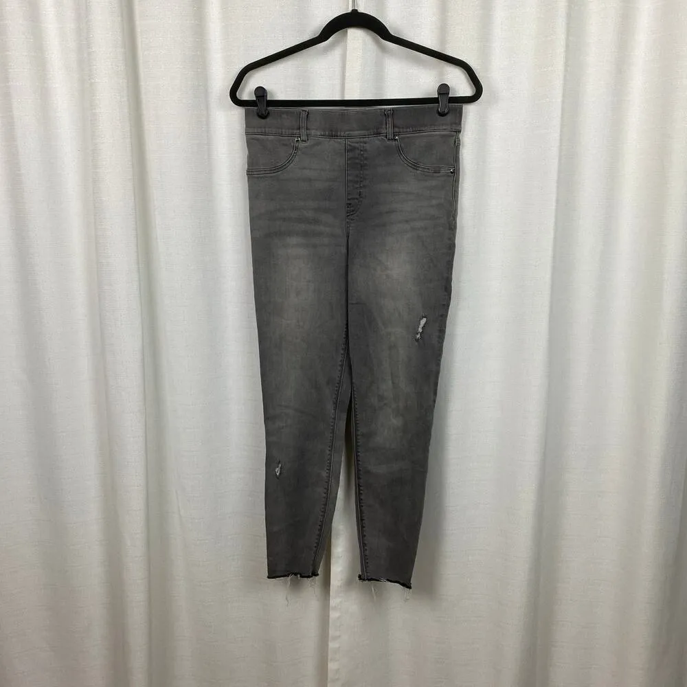 Spanx Gray Distressed Pull On Jeanish Leggings Sz.L - Image 4