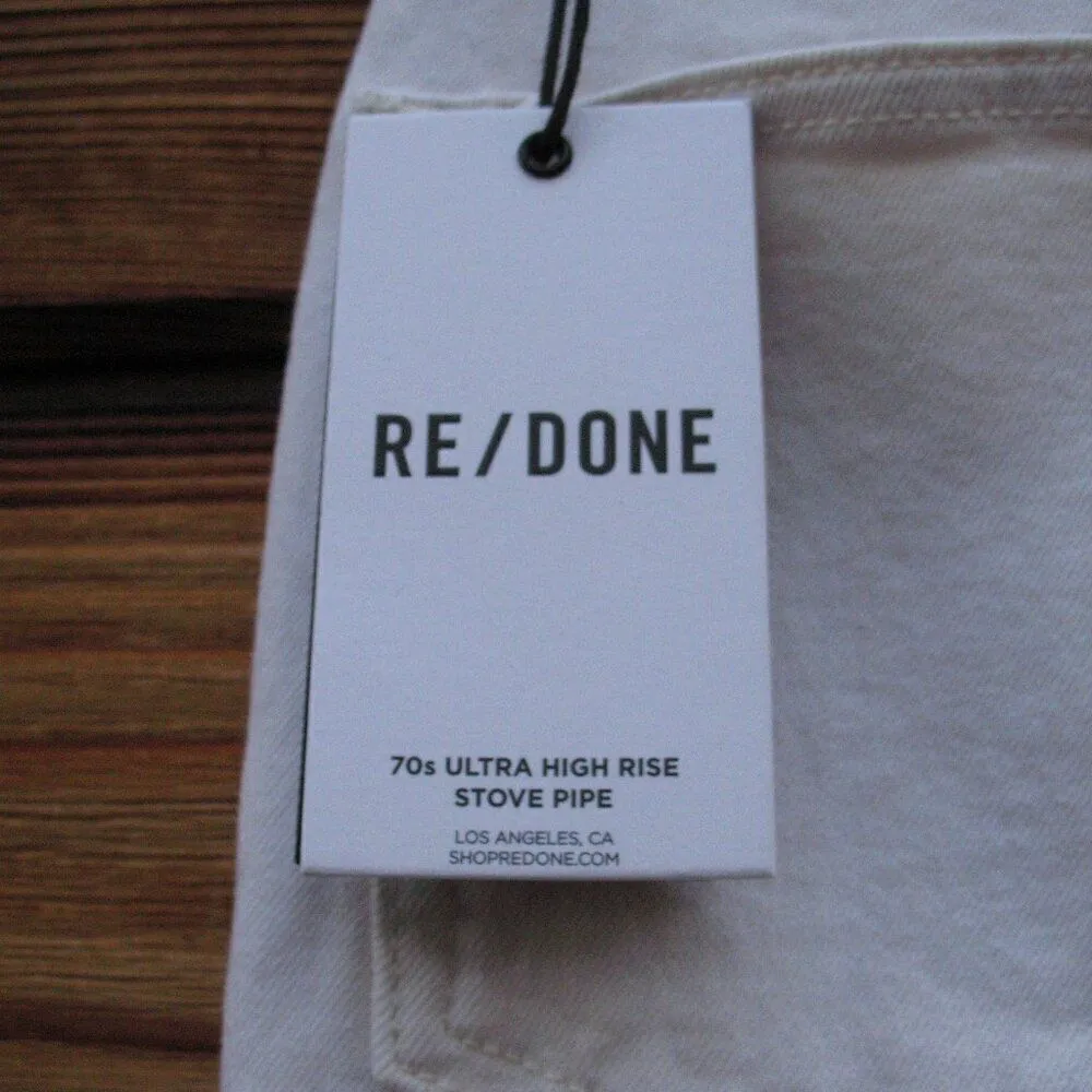 NWT RE/DONE 70s High Rise Stove Pipe frayed straight-leg jeans - Image 10