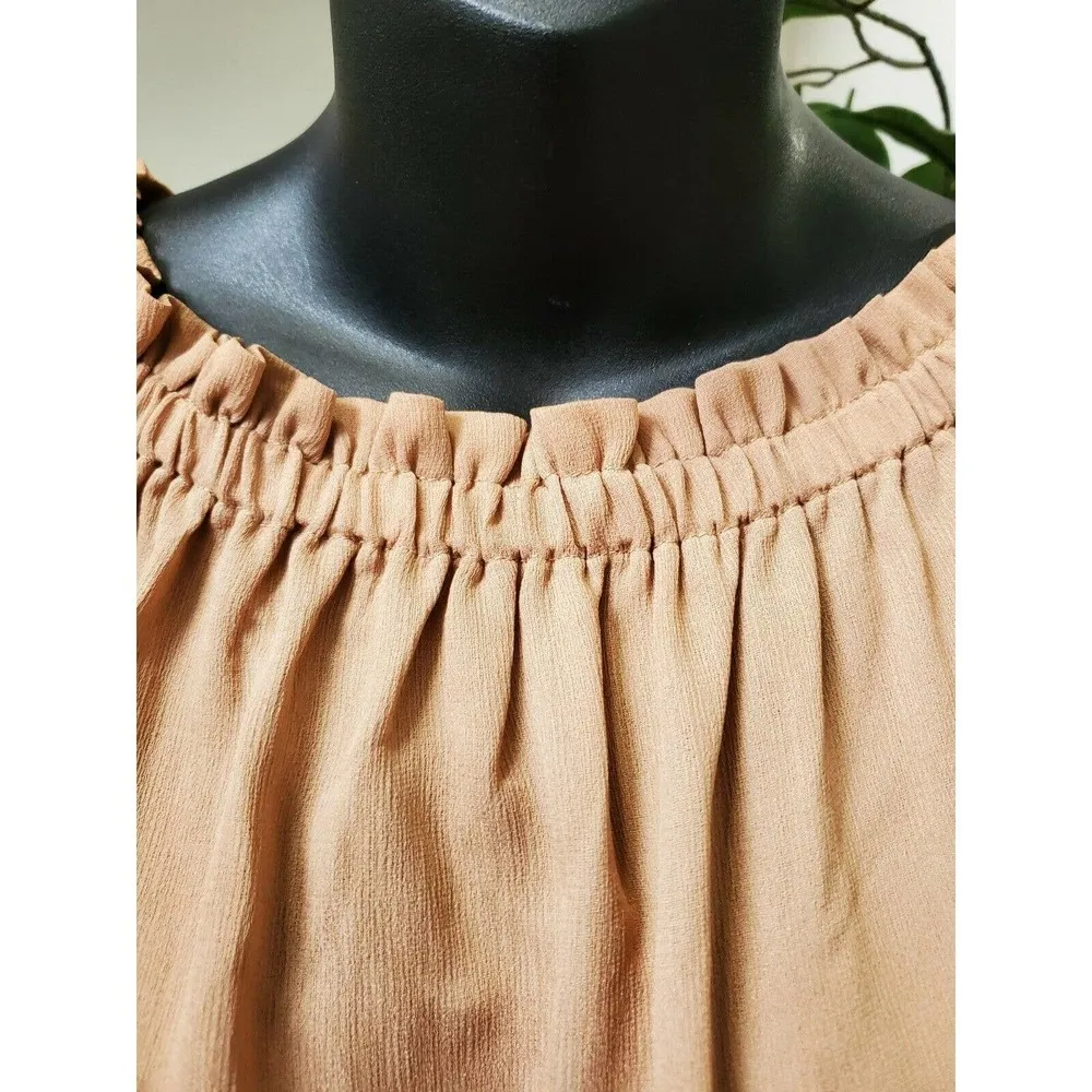 Boutique I Love Women's Pink Rayon Short Sleeve Boat Neck Pleated Romper Size S - Image 8