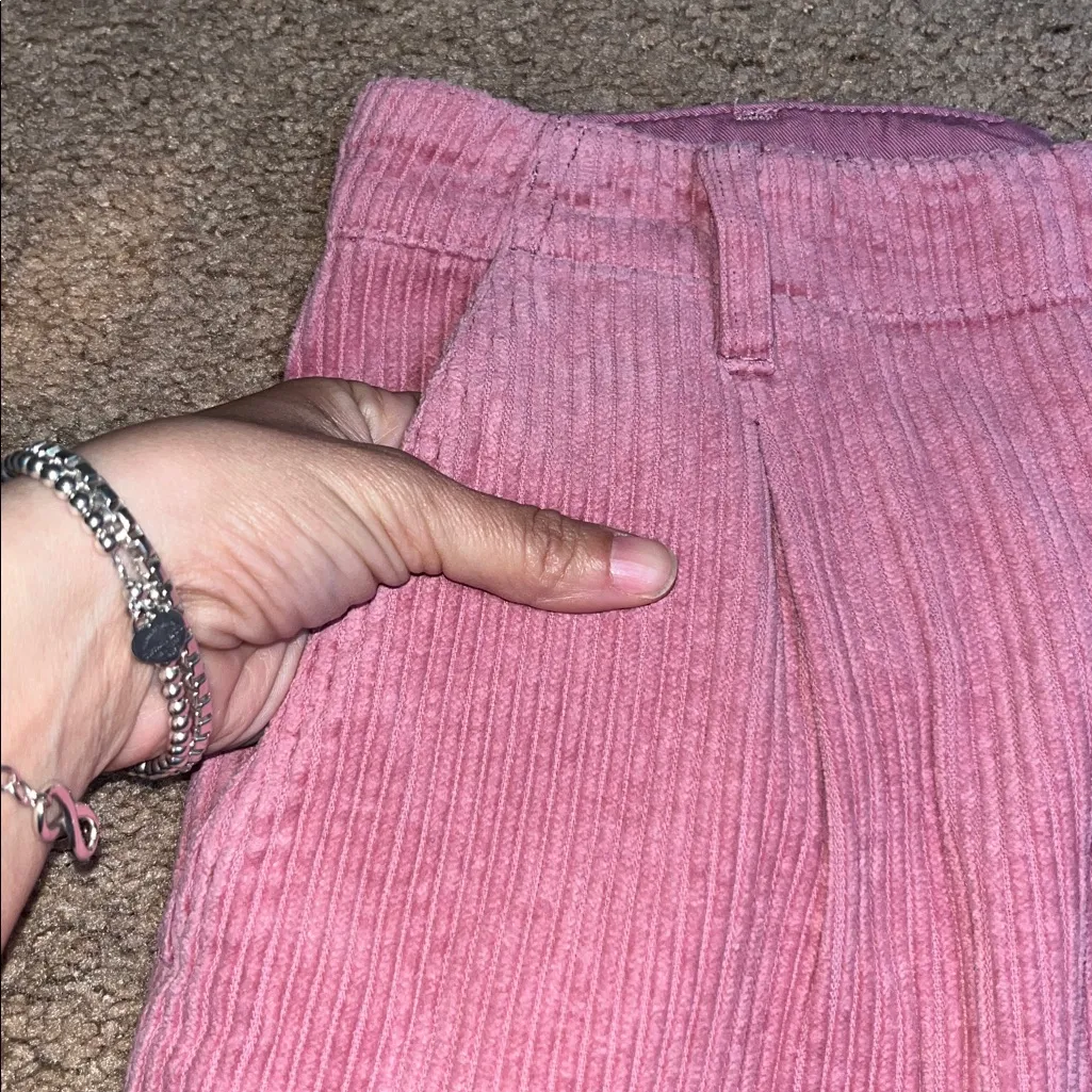 ALEX MILL Rugged Corduroy High Waist Straight Leg Ankle Crop Boy Pant Dusty Rose Pink Size 2 - Image 7