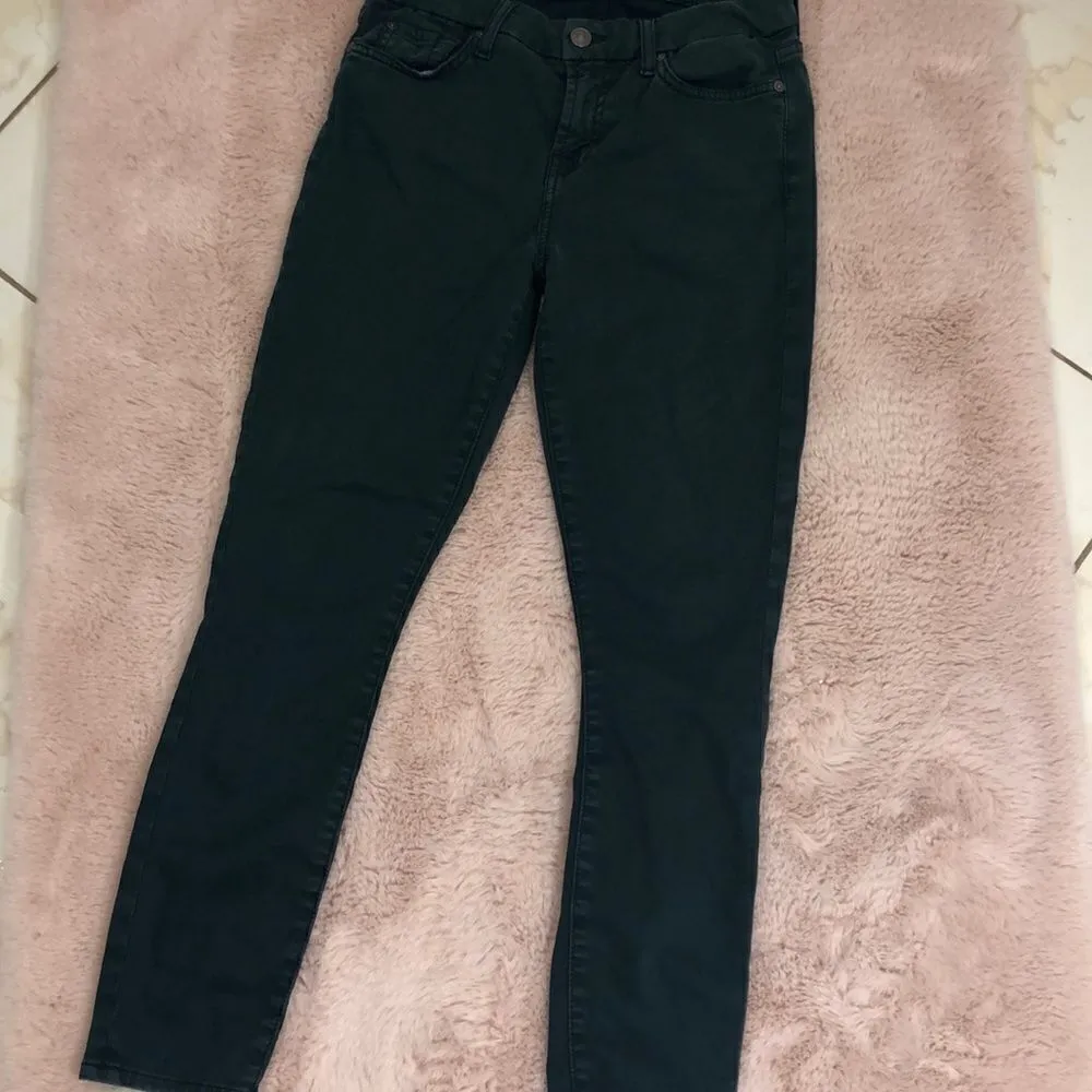 7 for all mankind forest green skinny cropped jean - Image 4