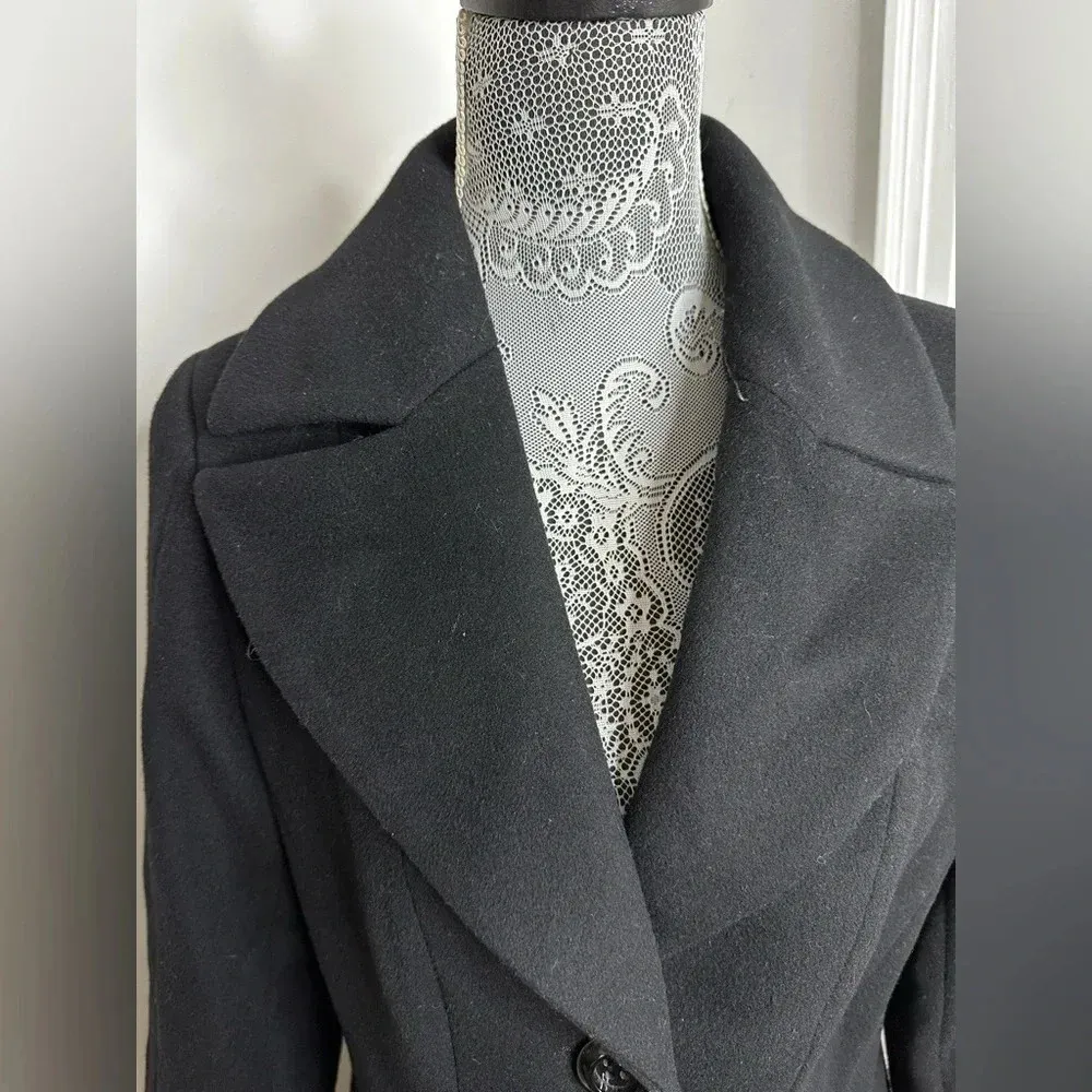 George Simonton Studio Designer Black Wool Peacoat. Sz: 10 Petite. Size 10P - Image 5