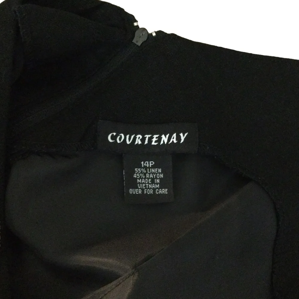 Courtenay Linen blend black and tan leaf/zebra print belted dress Size 14P - Image 12