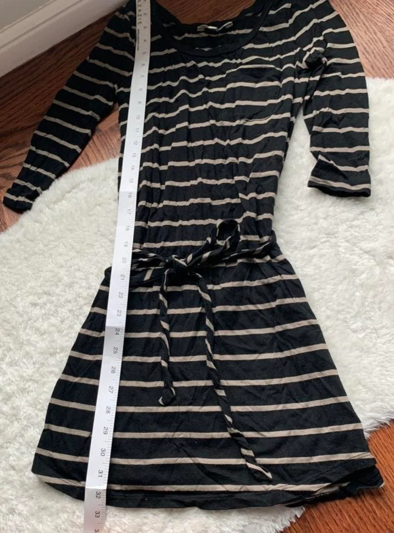 Black & Tan Striped T-Shirt Dress - Image 5