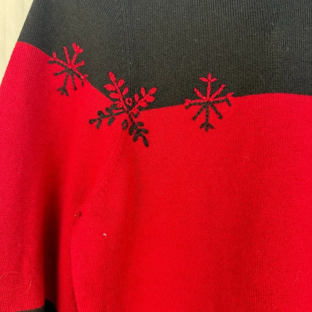 Jones New York Country Silk Wool Turtleneck Snowflake Sweater Women’s Size Large - Image 6