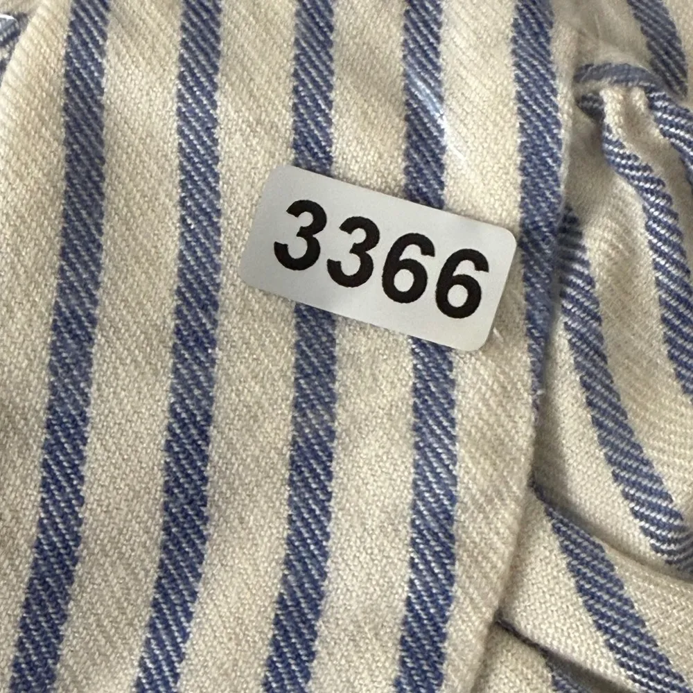 Madewell Striped Button-Up Shirt Short Sleeve Relaxed Fit Blue White Size S READ - Image 9