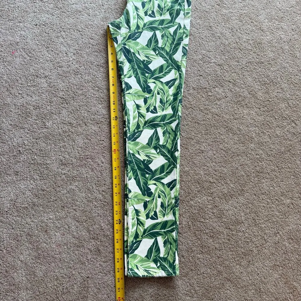 NWT J. McLaughlin Women’s 4 Off White/ Green Queen Palm Denim Jeans Cotton Blend - Image 6