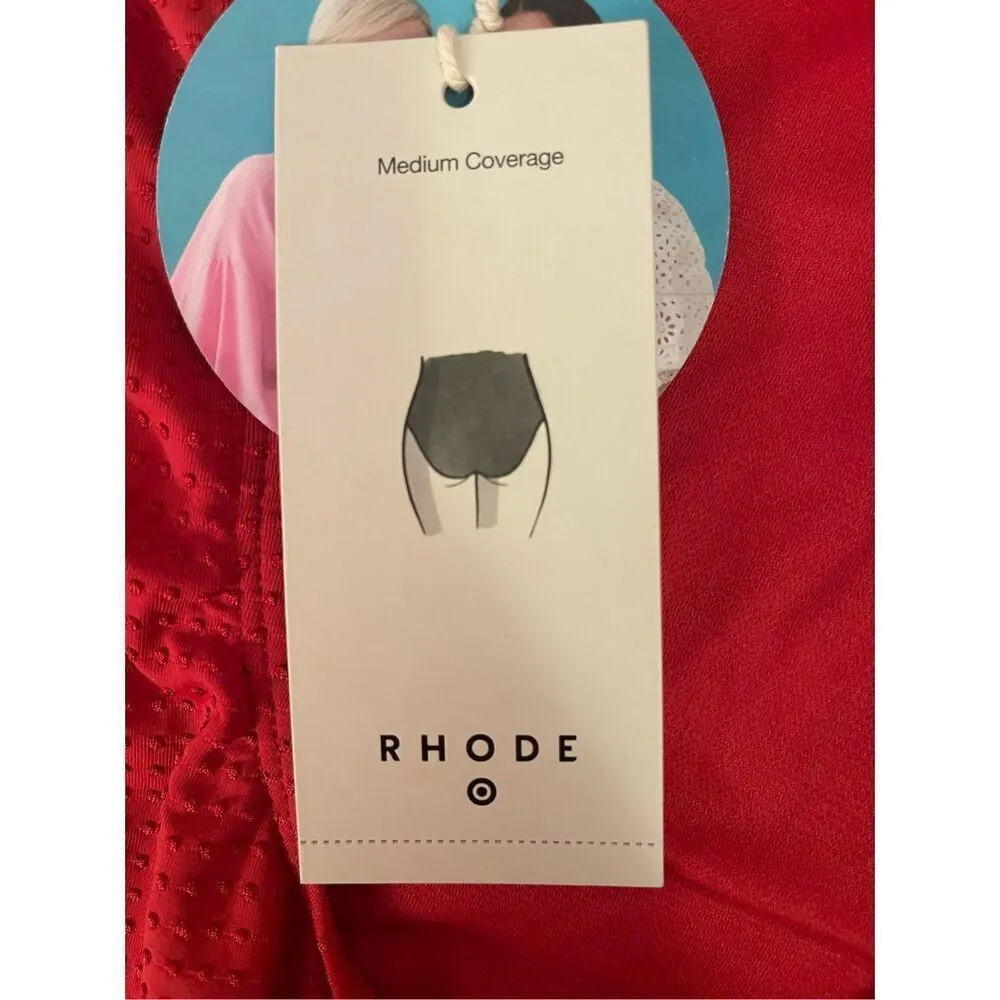 NWT Rhode burnt orange one piece textured swimsuit with a ruffle Size Small Red - Image 6