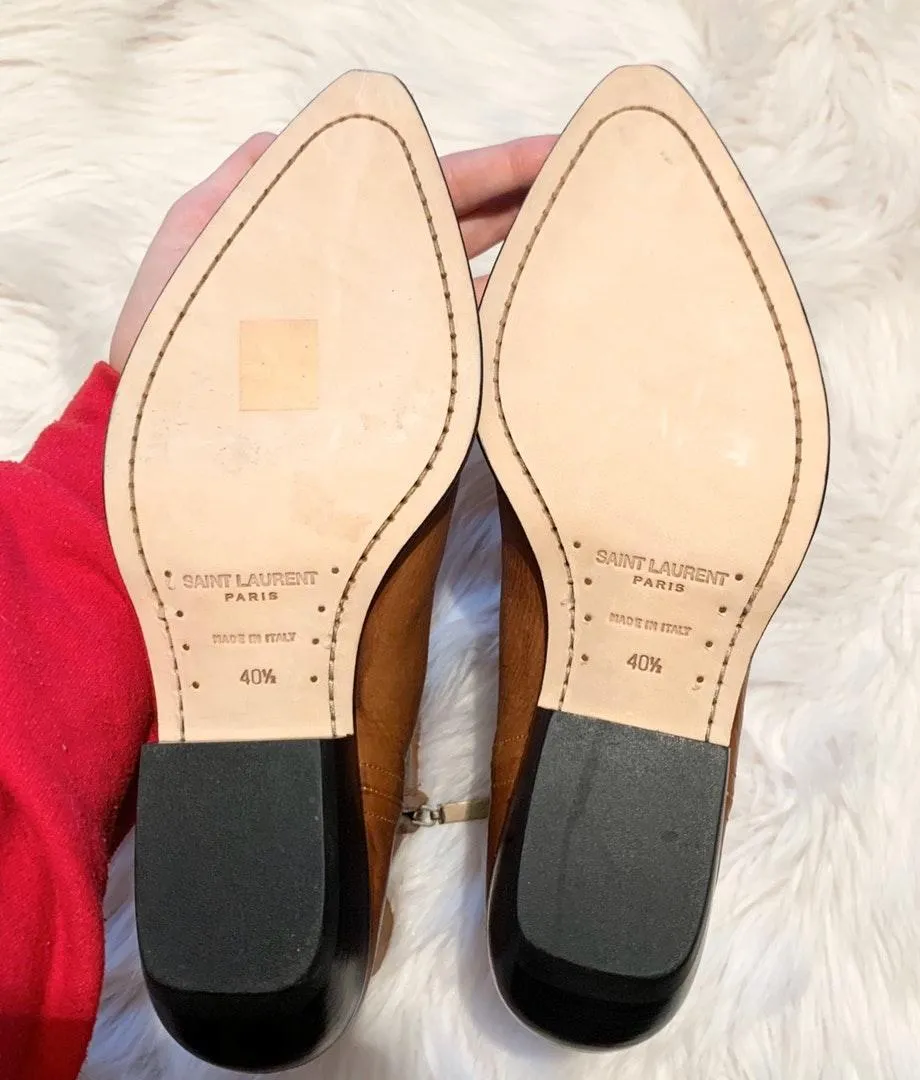 Saint Laurent Theo Raw Edge Leather Ankle Boots - Image 8