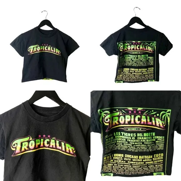 Tropicalia T Shirt Womens Black Extra Small XS Brazilian Music Festival Cotton - Image 2