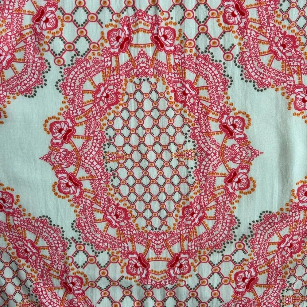 Mango Casual Women's Pink Patterned Long Sleeve‎ Top Medium - Image 12