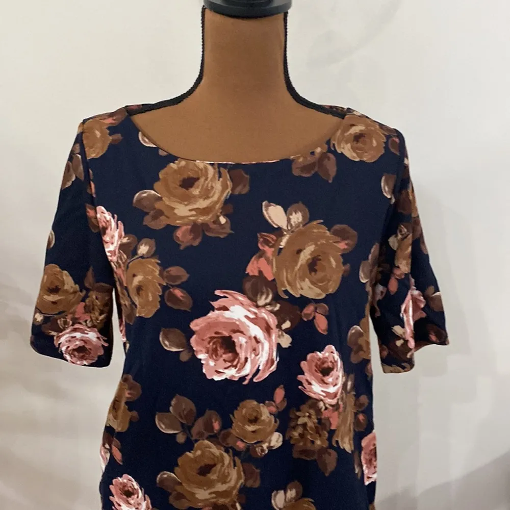 Brigitte Brianna floral rose print boatneck midi modest dress size M Size M - Image 6