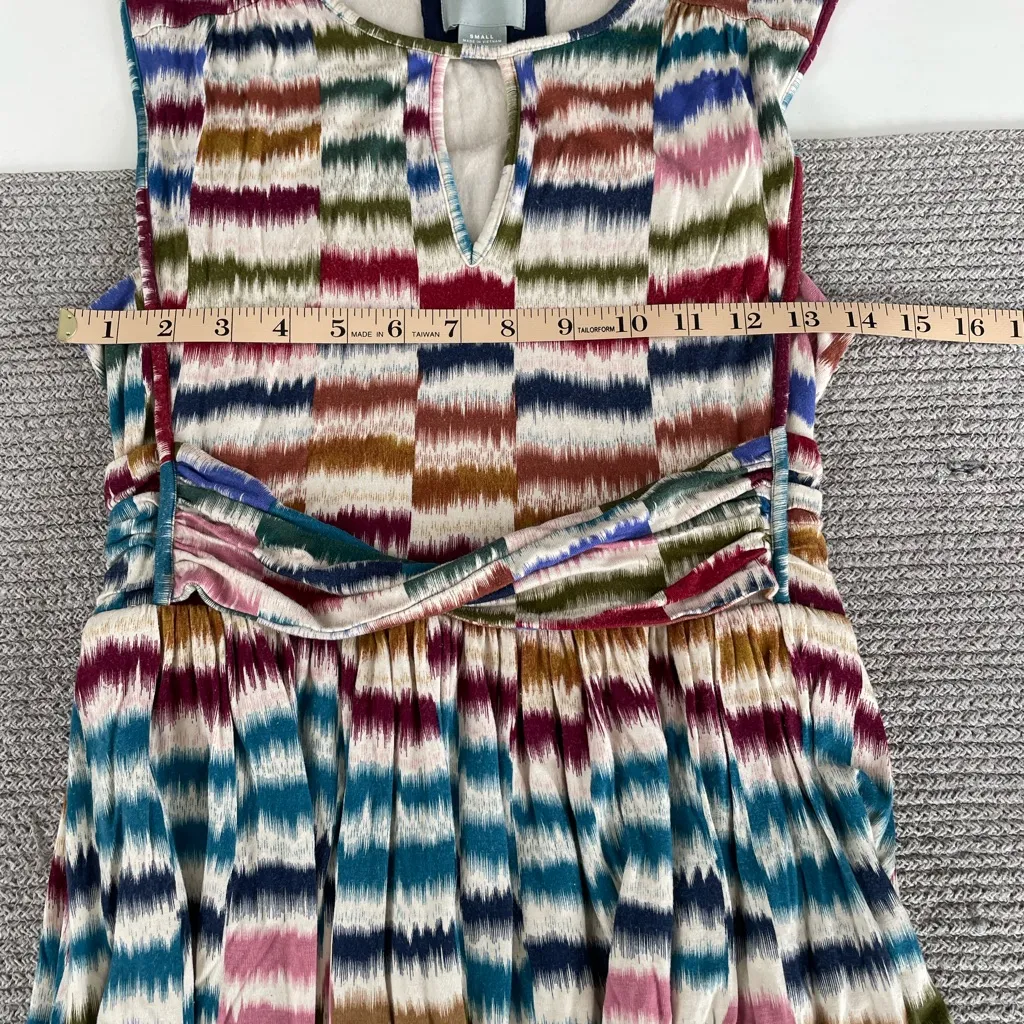 Anthropologie Maeve Rainbow Ikat Print Sleeveless A Line Dress Size Small - Image 9