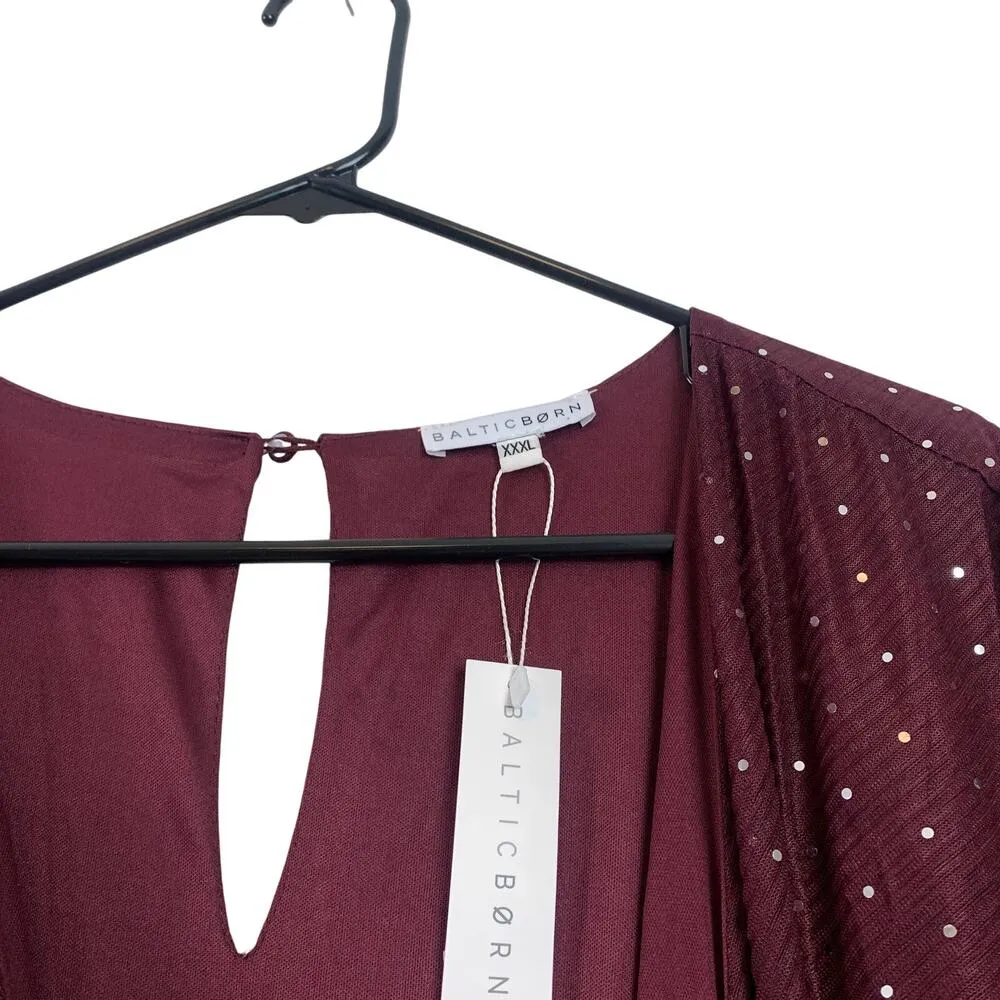 NWT Baltic Born Grace Sparkle Sequin Wrap Gown Maxi Dress Mulberry XXXL - Image 6