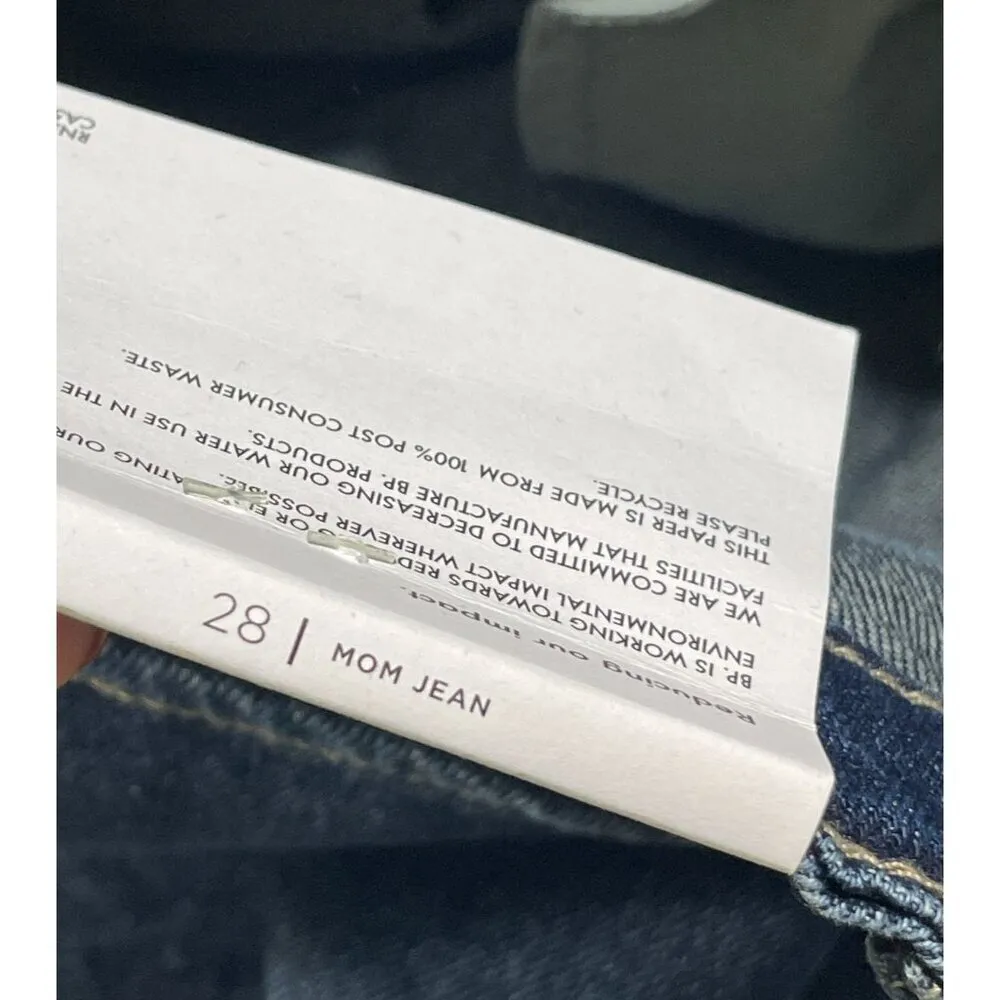 New BP Mom Jean Distressed Raw Hem Mid Medium Size 28 Stretch - Image 3