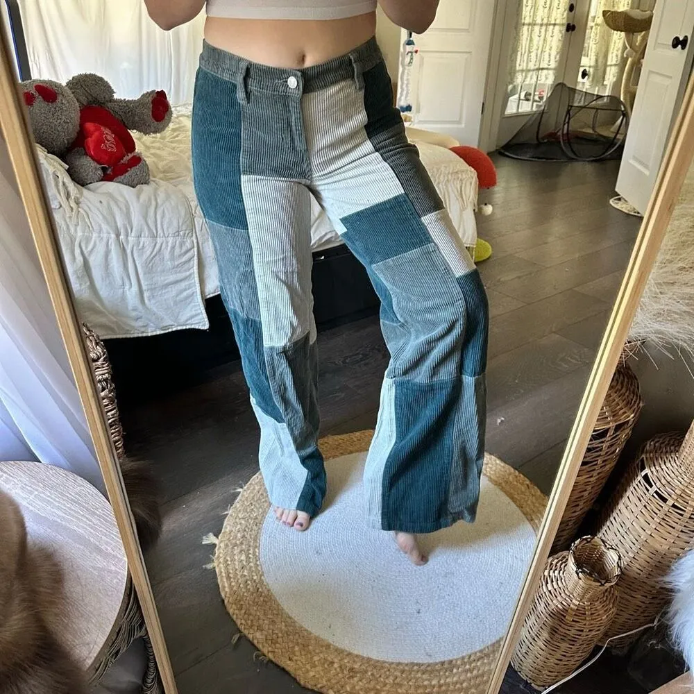 Pacsun Women’s Extra Small Patchwork Low Rise Puddle Pants - Image 2