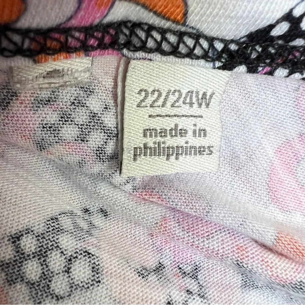 Cato 22/24W Multicolored Floral & Polka Dot 1 Arm Short Sleeve 1 Arm No … - Image 10