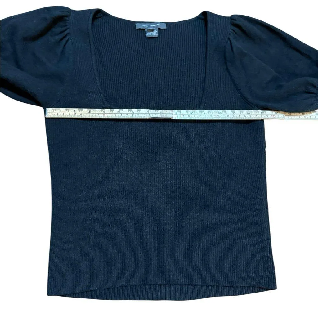 French Connection Women's Jaida Babysoft Square-Neck Sweater Black Sz M - Image 6