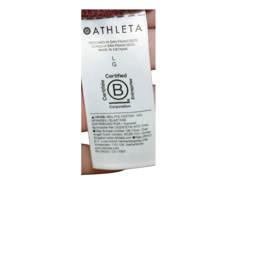 Athleta  High Rise Relaxed‎ Pants in Cherrywood Red Large women's joggers SZ L - Image 4