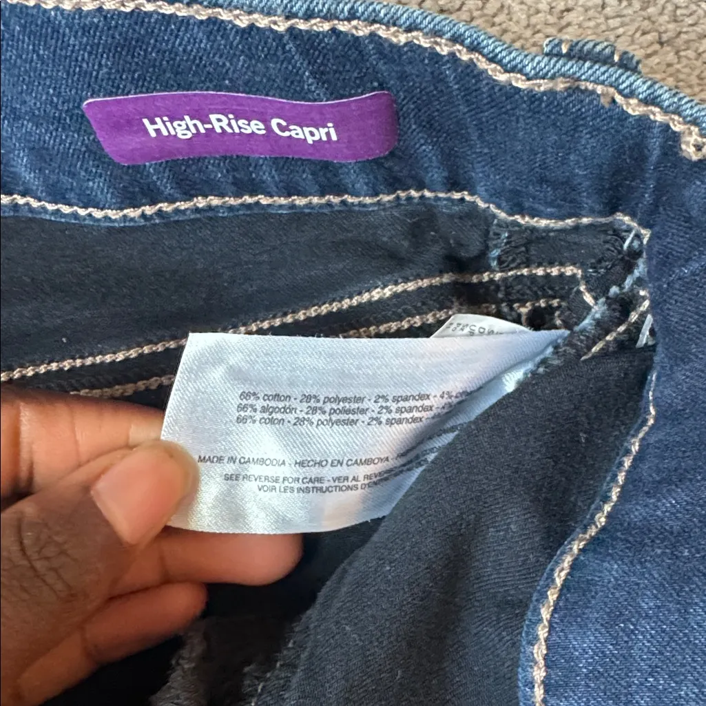 Gloria Vanderbilt High Rise Capri Shape Effect Jeans SIZE 14 - Image 4