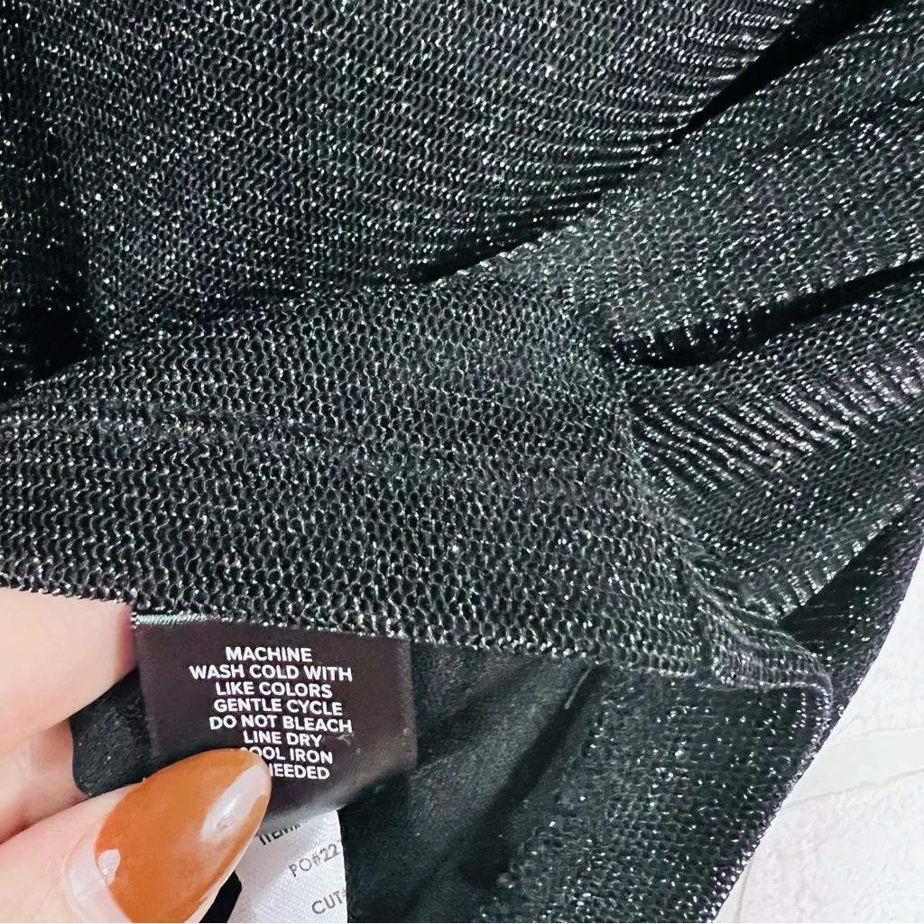 Torrid At The Knee Glitter Knit Cinched Bodycon Skirt in Black Size 2 - Image 10