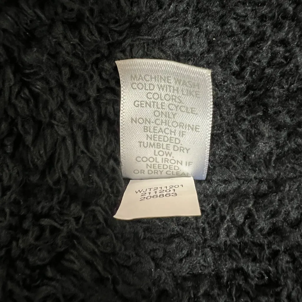 J Jill Fit Vest Women XL Black Faux Fur Sherpa Lined Full Zip Sleeveless Pockets - Image 13