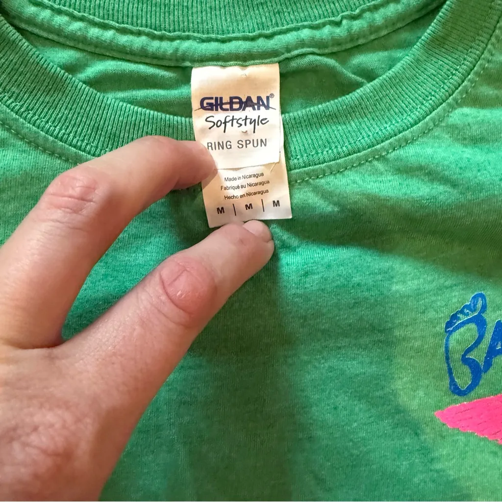 Gildan Graphic Tees in Purple and Green Medium - Image 3