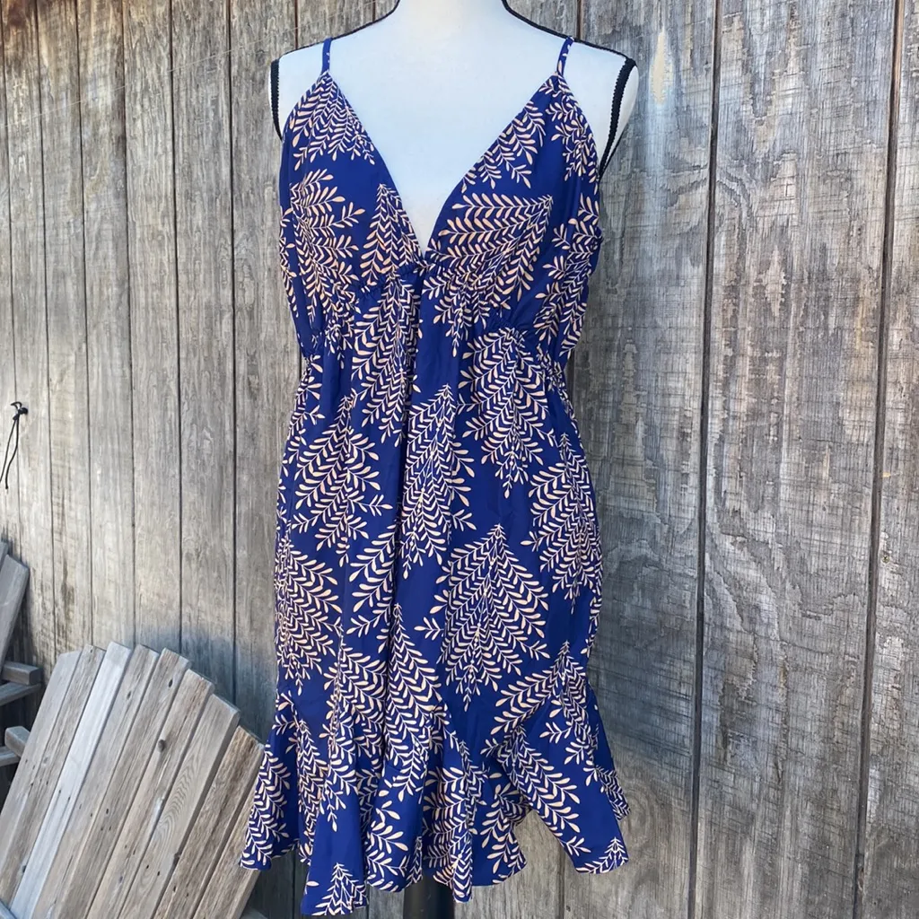 Cupshe V Neck Sleeveless Geo Print Flounce Short Mini Dress Size XL - Image 4