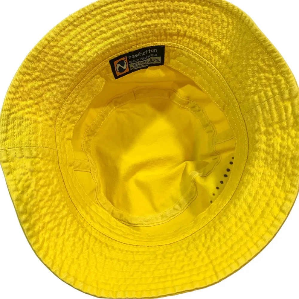 Hand Painted Rainbow Dots Yellow Bucket Hat - Image 7