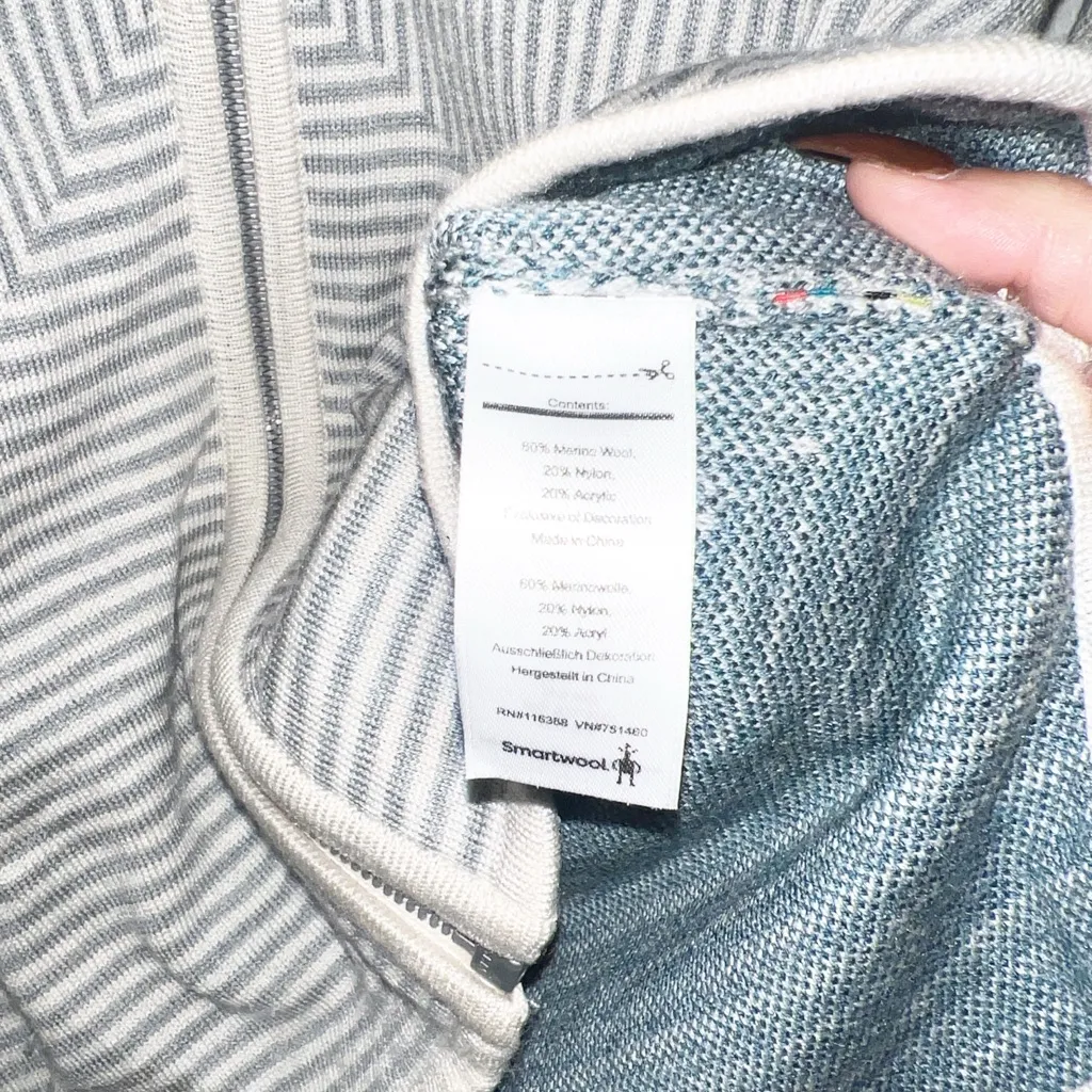 Smartwool lifestyle merino wool blend dacono ski full zip teal gray sweater new - Image 8