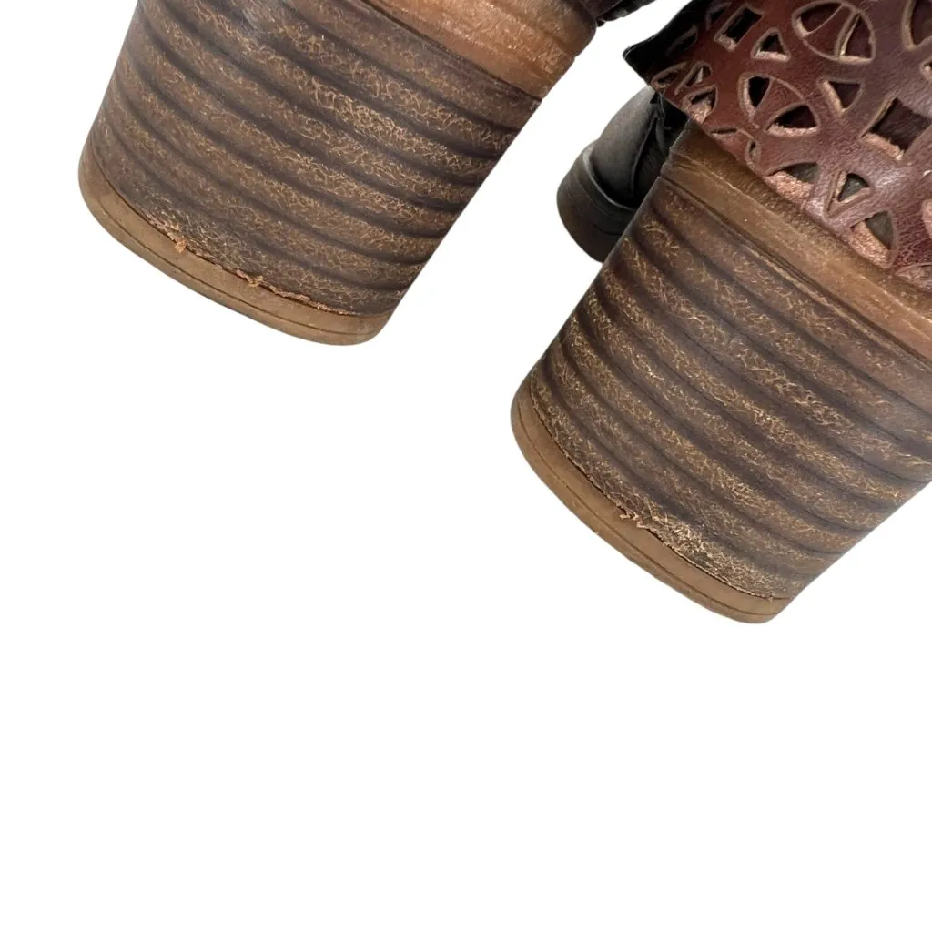 Pikolinos Womens Lyon Leather Ankle Boots Brown Laser Cut Strap Size 38 7.5 - Image 6