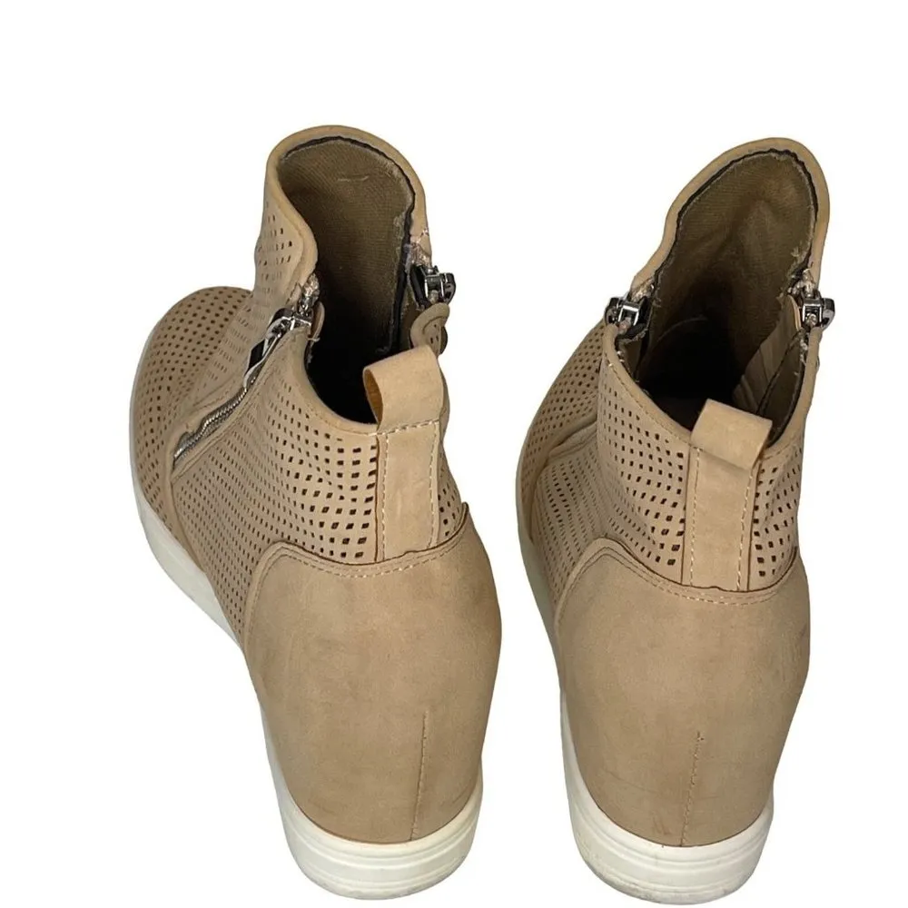 CCOCCI Wedge Booties CHARLOTE Brown Tan Suede 8 - Image 5