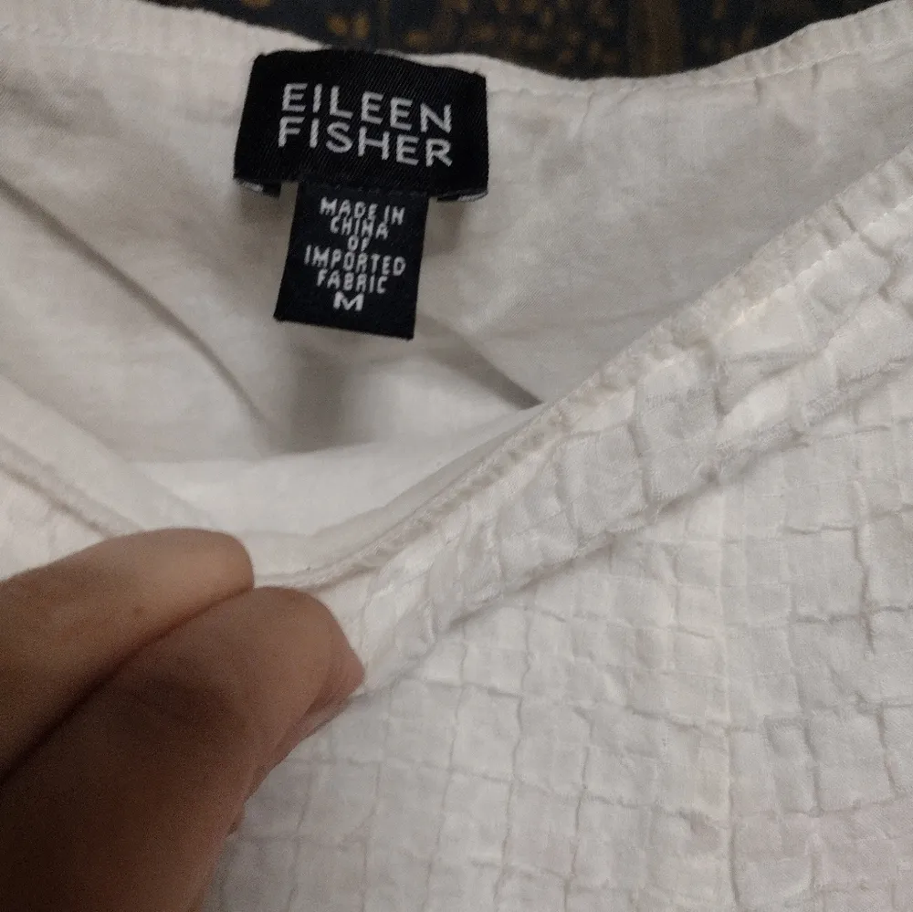 Eileen Fisher Textured White Align Skirt - Image 2