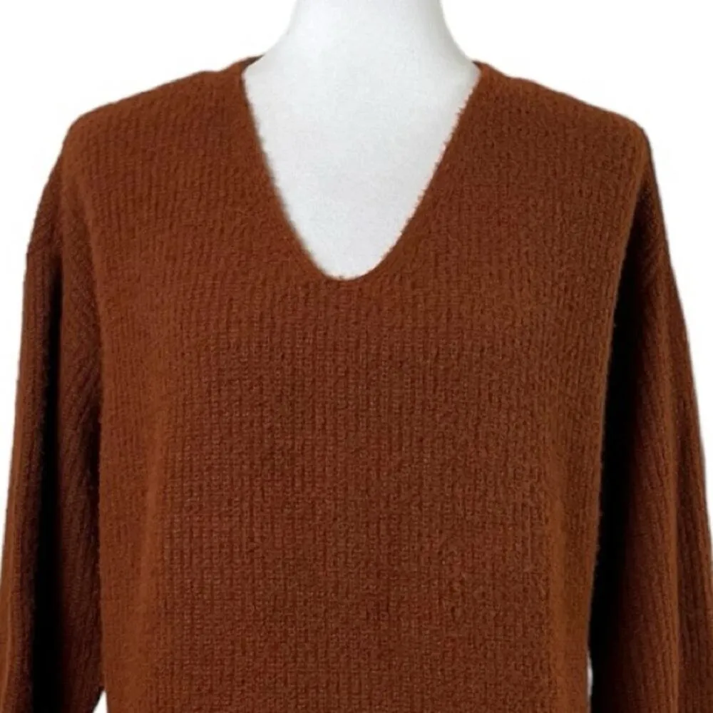 Apt. 9 Sweater V-neck Oversized Long Sleeves Soft Dark Orange Women’s Size Large - Image 5