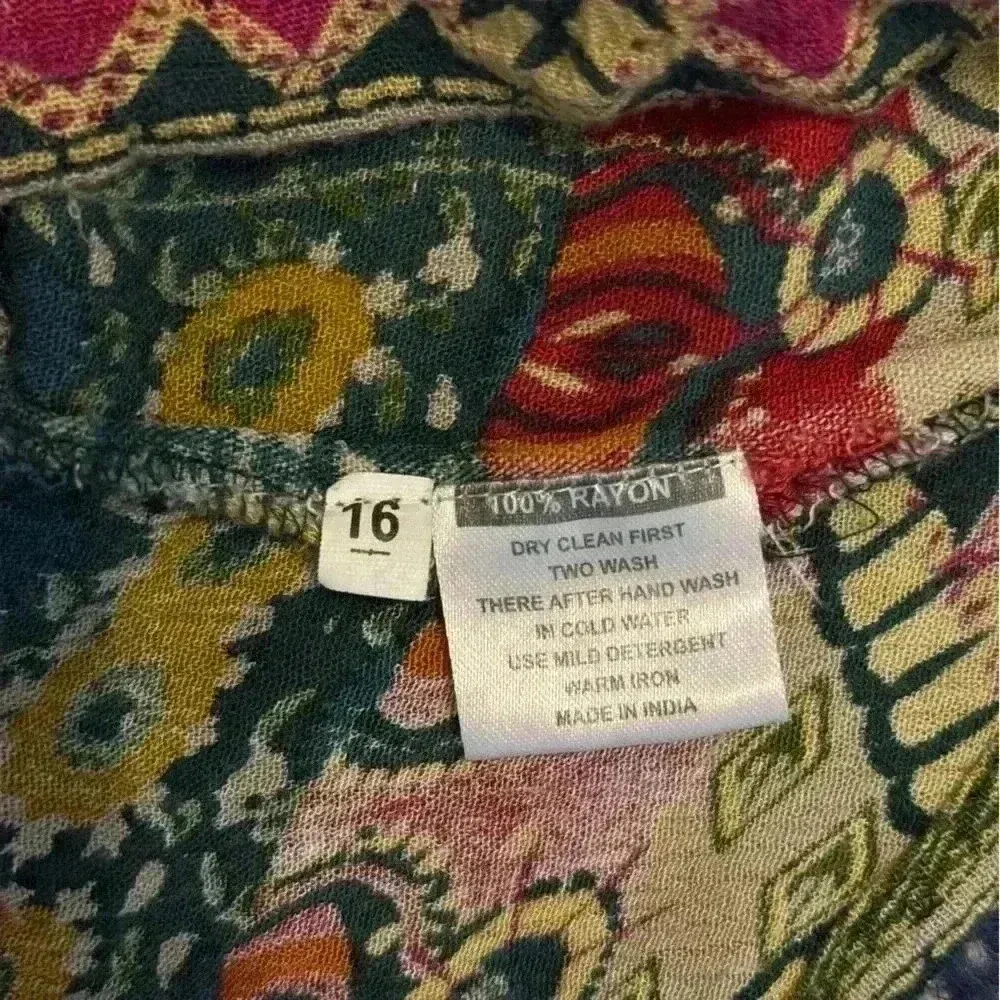 Rain & Rainbow Women’s Multi Ethnic Motifs Printed Bell Sleeves Kurta Size M Blue Size M - Image 12