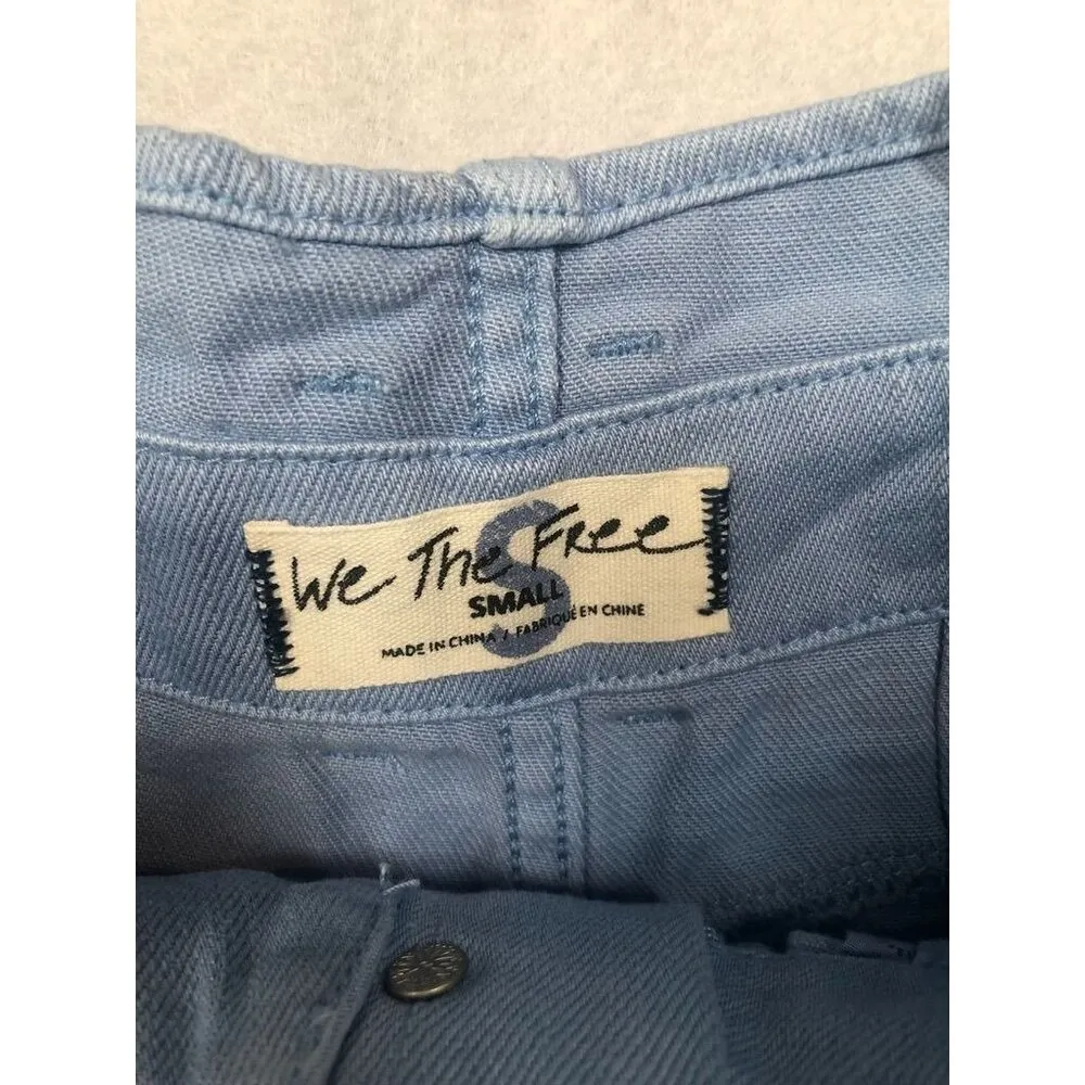 We The Free People Nova Denim Paper Bag High Rise Shorts Light Blue Womens Small - Image 10