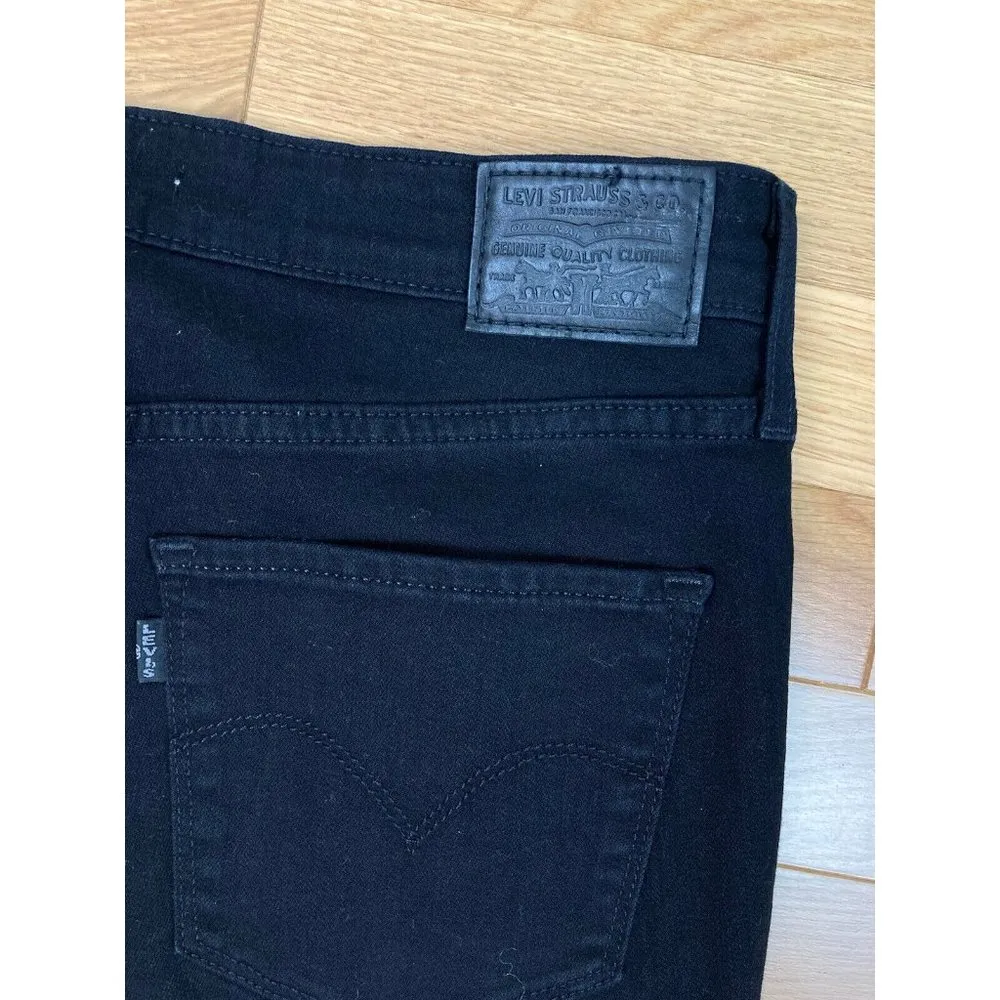Levi Strauss 721 High Rise Skinny Jean Womens Size 30 Black Ripped Destroyed - Image 6