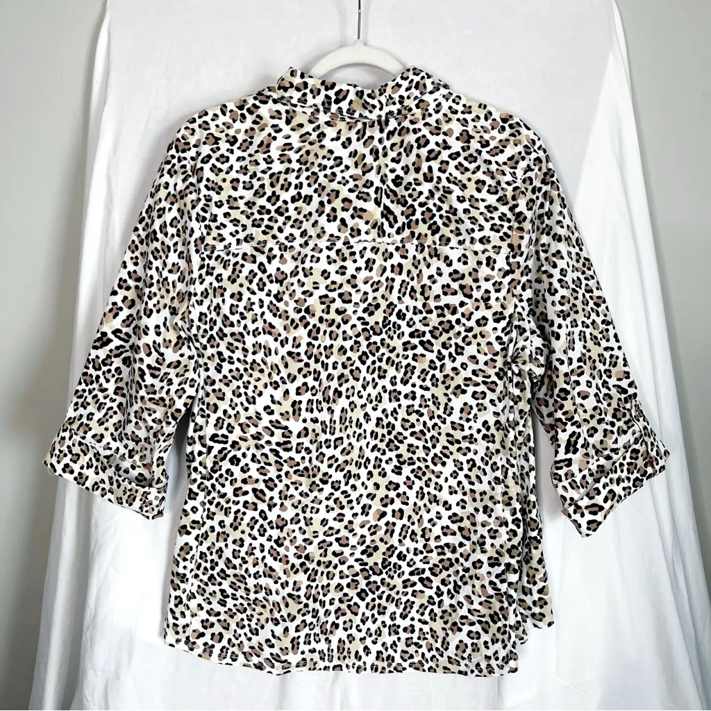 EAST 5TH | Leopard Print Button Up Blouse Sz 1X - Image 5