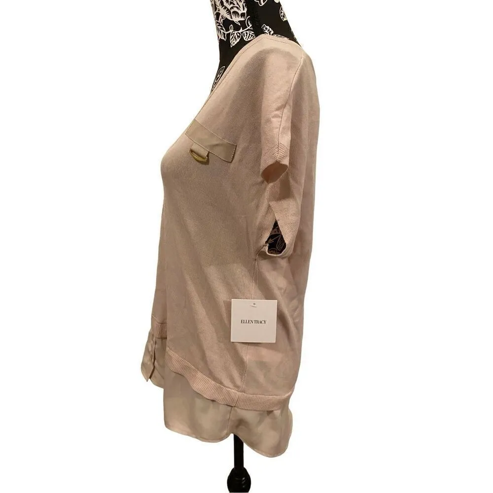 Nwt Ellen Tracy Layered Blouse Designer Business Casual Career Workwear - Image 3